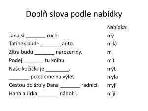 dopl slova podle nab dky l